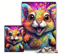 1000 Piece Jigsaw Puzzles for Adults Psychedelic Squirrel Wooden Jigsaw 50x75 cm Brain Challenge Game for Teenagers & Family Interaction