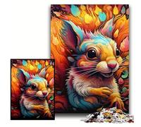 1000 Piece Jigsaw Puzzles for Adults Psychedelic Squirrel Wooden Jigsaw 50x75 cm Brain Challenge Game for Teenagers & Family Interaction