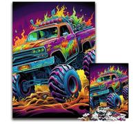 1000 Piece Jigsaw Puzzles for Adults Psychedelic Truck Jigsaw Puzzles for Adults Perfect for Halloween, Christmas, Birthday Gift 26X38CM/10.23x14.96inch