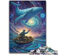 1000 Piece Jigsaw Puzzles for Adults Psychedelic Whale Stress Reliever Staycation Kill Time with Matching Poster And Trivia Sheet 50x75cm