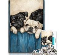 1000 Piece Jigsaw Puzzles for Adults Pug Teenager Puzzles,Relax Games Is Ideal As A Gift for The Whole Family (size 75x50cm)