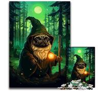 1000 Piece Jigsaw Puzzles for Adults Pug Wizard Forest PixelWooden Jigsaw Perfect Home Or Office Decor Ideal 1000 PCS(75x50cm)