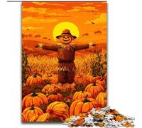 1000 Piece Jigsaw Puzzles for Adults Pumpkin Scarecrow, Challenging Game Toys Wall Decoration Unique Birthday And Xmas Gifts (Size 26x38cm)