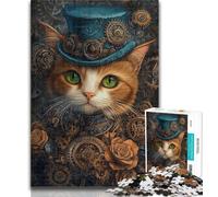 1000 Piece Jigsaw Puzzles for Adults Punk Cat 1000 Pieces for Teenagers,Educational Games Home Decoration Birthday Present, Gifts, Wall Art 26x38cm