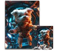 1000 Piece Jigsaw Puzzles for Adults Puppy Astronaut in Space Paper Jigsaw Puzzles Brain Challenge Gift Educational Activity for Teenagers 1000 PCS(38x26cm)