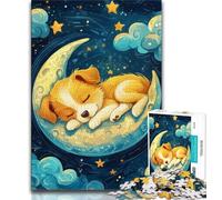 1000 Piece Jigsaw Puzzles for Adults Puppy on The Moon Puzzles for Teenagers,for Educational Game Challenge Toy Birthday Present, Gifts, Wall Art (size 75x50cm)