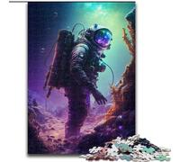 1000 Piece Jigsaw Puzzles for Adults Purple Astronaut Made of Wood, Perfect DIY Art Decor Or Birthday Gift 50x75cm for Birthdays, Holidays, And Special Occasions