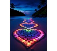 1000 Piece Jigsaw Puzzles for Adults, Puzzle Educational Games, Challenging Puzzle, Puzzles 1000 Pieces Beach Heart Stone