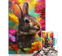 1000 Piece Jigsaw Puzzles for Adults Rabbit, Challenging Game Toys,with Matching Poster And Trivia Sheet for Age 14 38x26cm