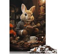 1000 Piece Jigsaw Puzzles for Adults Rabbit Drinking Tea Jigsaw Puzzle Adult Paper Puzzles Family Entertainment Toys 1000pcs (38x26cm)