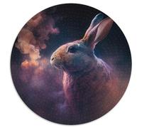 1000 Piece Jigsaw Puzzles for Adults Rabbit Nebula Round Puzzles for 1000 Piece Brain Teaser Game, Interactive Family Game, Suitable for Ages 14+ 67.5x67.5cm