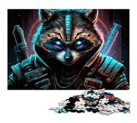 1000 Piece Jigsaw Puzzles for Adults Raccoon Ninja cardboard Puzzles High-Difficulty Brain Teaser for Teenagers 26X38CM/10.23x14.96inch