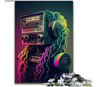 1000 Piece Jigsaw Puzzles for Adults Radio Girl Wooden Puzzles Perfect for Family Fun, Party Games, Birthday Party Favors size 50x75cm