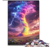 1000 Piece Jigsaw Puzzles for Adults Rainbow Tornado, Stress Reliever Difficult Challenge Secret Santa Gifts for Age 14 Years Up (Size 26x38cm)