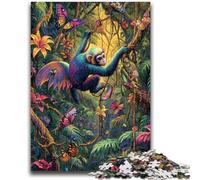 1000 Piece Jigsaw Puzzles for Adults Rainforest Gibbon Game Toys Every Piece Is Unique - Challenging Family Fun Game 26x38cm