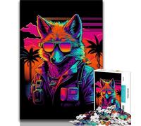 1000 Piece Jigsaw Puzzles for Adults Red Fox Bomber Gangster Teenager Jigsaw,Family Entertainment Toys with Matching Poster And Trivia Sheet (size 38x26cm)