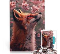 1000 Piece Jigsaw Puzzles for Adults Red Fox Cherry Blossom Fun Games 26x38cm deal as gifts for the whole family for Age 14