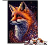 1000 Piece Jigsaw Puzzles for Adults Red Fox Ink Painting Made of Wood, for Parents, Lovers, Friends - Age 14+ 50x75cm for Family Interactive Game