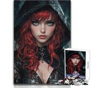 1000 Piece Jigsaw Puzzles for Adults Redhead in Black Hood Tough Challenge Brain Teaser Game Suitable for Ages 14 And Up (size 38x52cm)