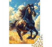 1000 Piece Jigsaw Puzzles for Adults Retro Horse Jigsaw Puzzle Adult Wooden Puzzles Family Entertainment Toys 1000pcs (75x50cm)