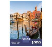 1000 Piece Jigsaw Puzzles for Adults Rialto Bridge And Gondola Jigsaws for Adults Brain Teaser Game Stress Reliever for Is Ideal As A Gift 70x50cm/1000pcs