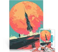 1000 Piece Jigsaw Puzzles for Adults Rocket Ship on Saturn Familienspiel für und Heimdekoration Spielzeug75x50cm