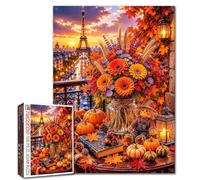 1000 Piece Jigsaw Puzzles for Adults Romantic Paris Eiffel Tower Jigsaw Puzzle African Women Black Girl 1000 Pieces Puzzles Game Thanksgiving Decor DIY Craft Bedroom Decor Autumn Puzzle Art