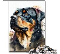 1000 Piece Jigsaw Puzzles for Adults Rottweiler Watercolor Dog JigsawPuzzle 1000 Pieces for Adults Birthday Party for Men Women Size 50X75CM