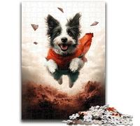 1000 Piece Jigsaw Puzzles for Adults Running Border Collie 1000 Piece Jigsaw,Fun Activity for Home, Rainy Days Toys, Birthday Gifts (38x26cm)