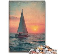 1000 Piece Jigsaw Puzzles for Adults Sailboat Sailing The Ocean Educational Family Game Deal As Gifts for The Whole Family for And Age 14 Years Up 50x75cm