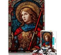 1000 Piece Jigsaw Puzzles for Adults Saint A Stained Glass,Educational Family Game Wall Decoration Unique Birthday And Xmas Gifts (75x50cm)