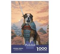 1000 Piece Jigsaw Puzzles for Adults Saint Bernard The Samurai Puzzle for Adults Anti-Stress Toys But Fun And Humorous Birthday And Unique Gifts 52x38cm/1000pcs
