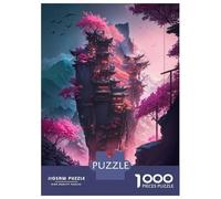 1000 Piece Jigsaw Puzzles for Adults Sakura Mountain Temples Jigsaws for Adults Brain Teaser Game Stress Reliever for Is Ideal As A Gift 38x26cm/1000pcs