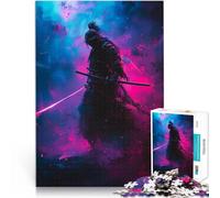 1000 Piece Jigsaw Puzzles for Adults Samurai in Neon Light Pädagogisches Familienspiel Wanddekoration52x38cm