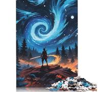 1000 Piece Jigsaw Puzzles for Adults Samurai Starry Night Jigsaw Puzzle Children Wooden Puzzles Family Entertainment Toys 1000pcs (75x50cm)