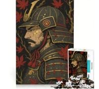 1000 Piece Jigsaw Puzzles for Adults Samurai Warrior in Armor with Maple Leaves, Toy Wall Decor, Family Activities, Wishlist with Santa Claus 50x75cm
