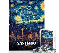 1000 Piece Jigsaw Puzzles for Adults Santiago Chile Starry Night Art Relaxing Games for The Whole Family Anti-Stress Toys Train Your Brain And Hands (38x26cm)