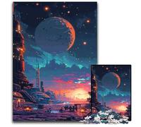 1000 Piece Jigsaw Puzzles for Adults SciFi Planet Pixel Art Wooden Puzzles Perfect for Halloween Christmas Birthday Gift 1000 PCS(75x50cm)