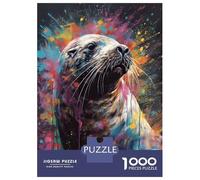 1000 Piece Jigsaw Puzzles for Adults Sea Lion Painting Puzzles for Adults Relaxing Games A Work of Art Difficult And Challenge 38x26cm/1000pcs