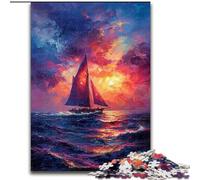 1000 Piece Jigsaw Puzzles for Adults Sea Sailing Boat 1000 Pieces Puzzle Gifts Ideal for And Family Fun for Holidays, Birthdays 26X38CM