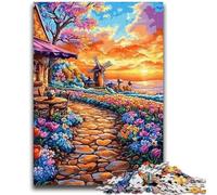 1000 Piece Jigsaw Puzzles for Adults Seaside Village Puzzles,Decompressing Intellectual Educational Toy Perfect Decoration (38x26cm)