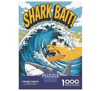 1000 Piece Jigsaw Puzzles for Adults Shark Bait Surfer Teenager Puzzles Family Game Improve Memory Difficult And Challenge 70x50cm/1000pcs
