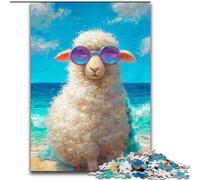 1000 Piece Jigsaw Puzzles for Adults Sheep by The Sea, Help The Brain Exercise Addictive Toys to Cultivate Patience Enhance Memory (Size 26x38cm)