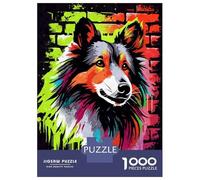 1000 Piece Jigsaw Puzzles for Adults Shetland Sheepdog Graffiti Puzzle for Adults Anti-Stress Toys But Fun And Humorous Birthday And Unique Gifts 70x50cm/1000pcs