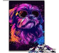 1000 Piece Jigsaw Puzzles for Adults Shih Tzu Neon Jigsaw Made of cardboard,Challenging Brain Teaser for Teenagers, Family Fun, DIY Home Decor Gift 1000pcs(26x38cm)