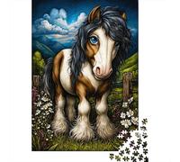 1000 Piece Jigsaw Puzzles for Adults Shire Horse | Sharma Horse Jigsaw Puzzle for Adults Fantasy & Mythology Family Decoration Wood Puzzle Challenging Therapeutic Fun 1000pcs (75x50cm)