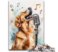 1000 Piece Jigsaw Puzzles for Adults Singing Golden Retriever Difficult Hard Gifts for Friends And Family Suitable for And 14 50x75cm