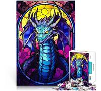 1000 Piece Jigsaw Puzzles for Adults Skeleton Dragon Stained gl Mustermontage einzigartiges Herausforderungsspiel75x50cm