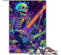 1000 Piece Jigsaw Puzzles for Adults Skeleton Playing Guitar Stress Reliever Difficult Challenge Is Ideal As Gifts for The Whole Family (size 50x75cm)