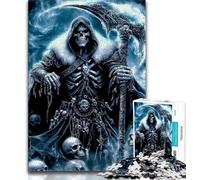 1000 Piece Jigsaw Puzzles for Adults Skeleton Warrior,Help The Brain Exercise Addictive Toys to Cultivate Patience Artists Collection,Fine Art 38x26cm